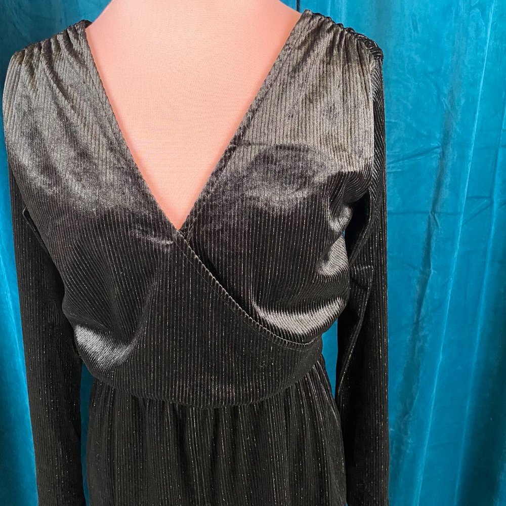Wild Fable Velour Faux Wrap Romper Black - Picture 5 of 10